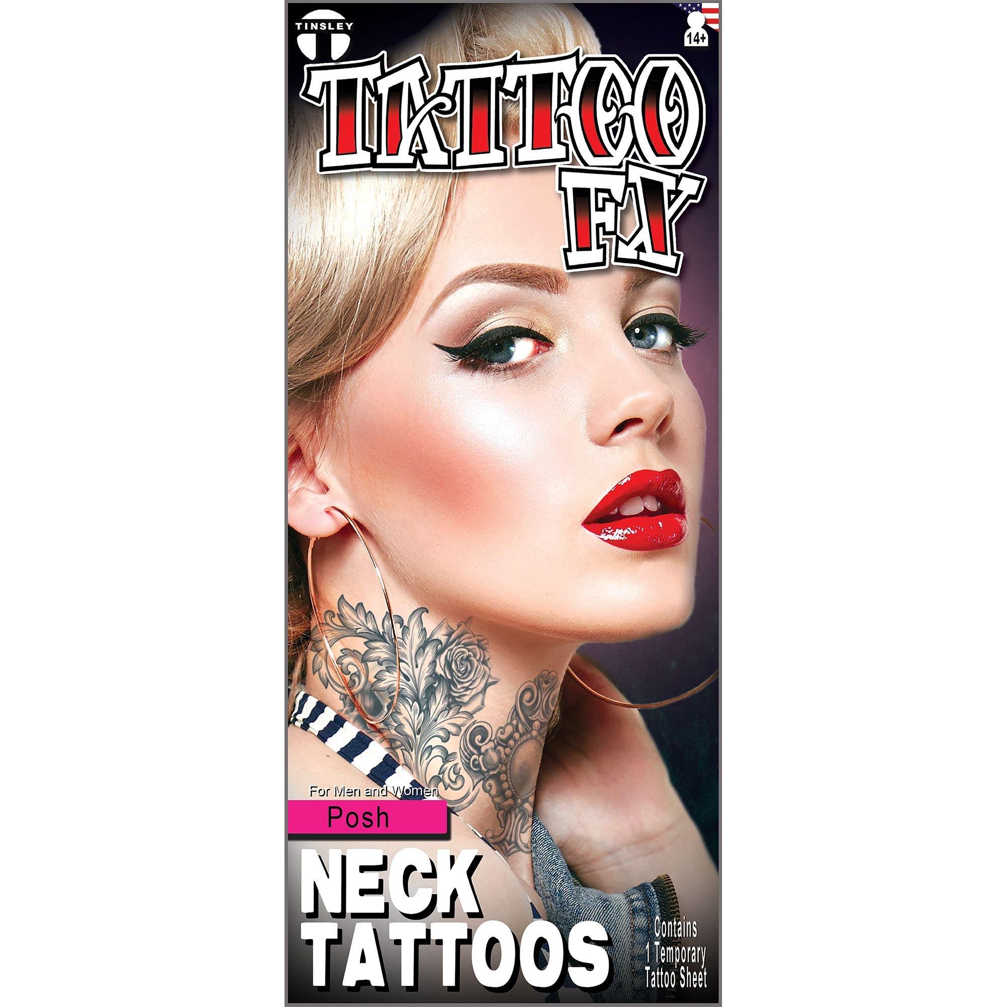 Posh Neck Tattoo 1 Sheet - Tinsley Transfers