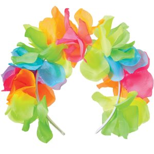 Neon Rainbow Flower Fabric & Plastic Headband