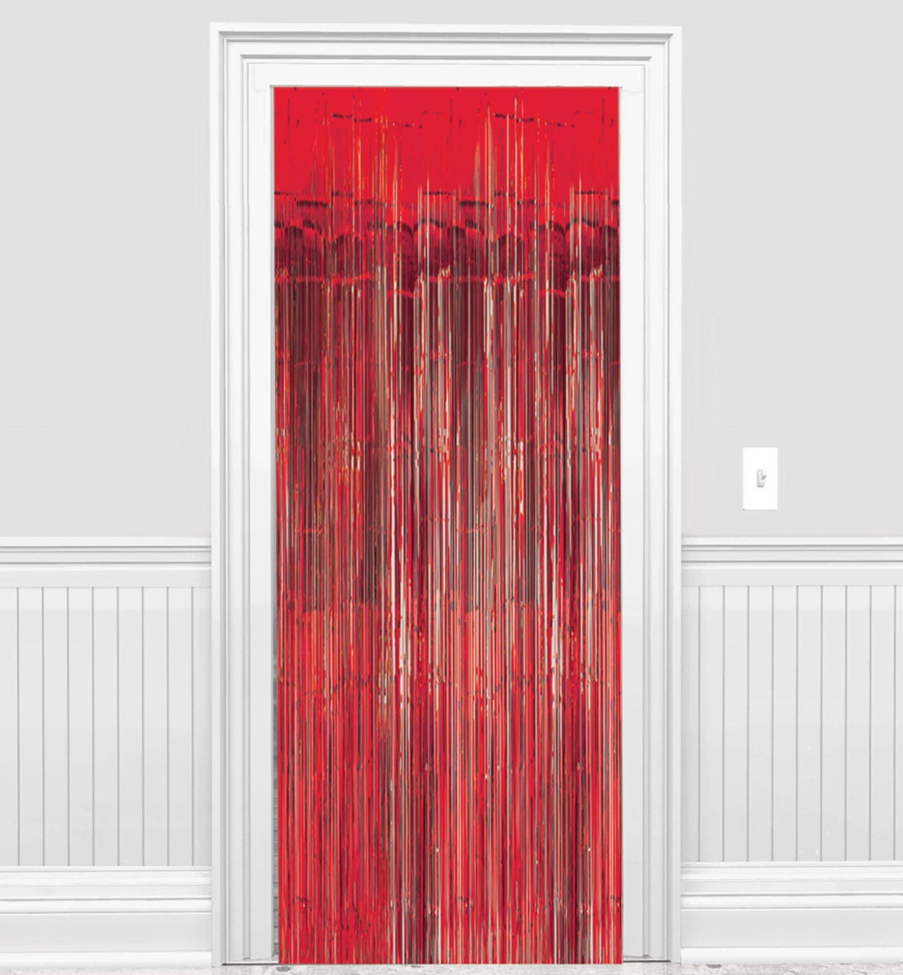 Foil Fringe Doorway Curtain. 3ft x 8ft. Assorted Colors
