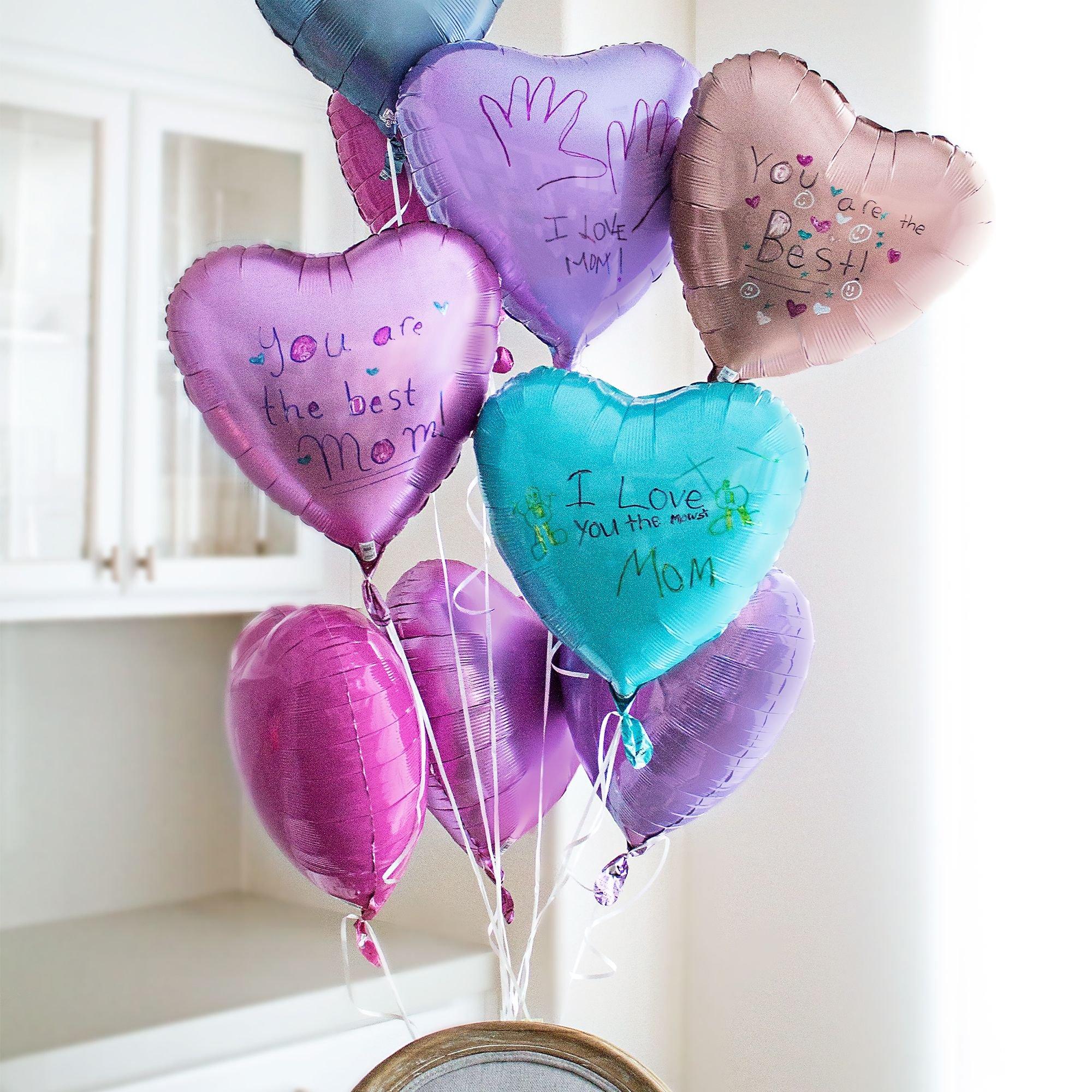 Satin Heart Balloon. 17in. Assorted Colors - Image 21