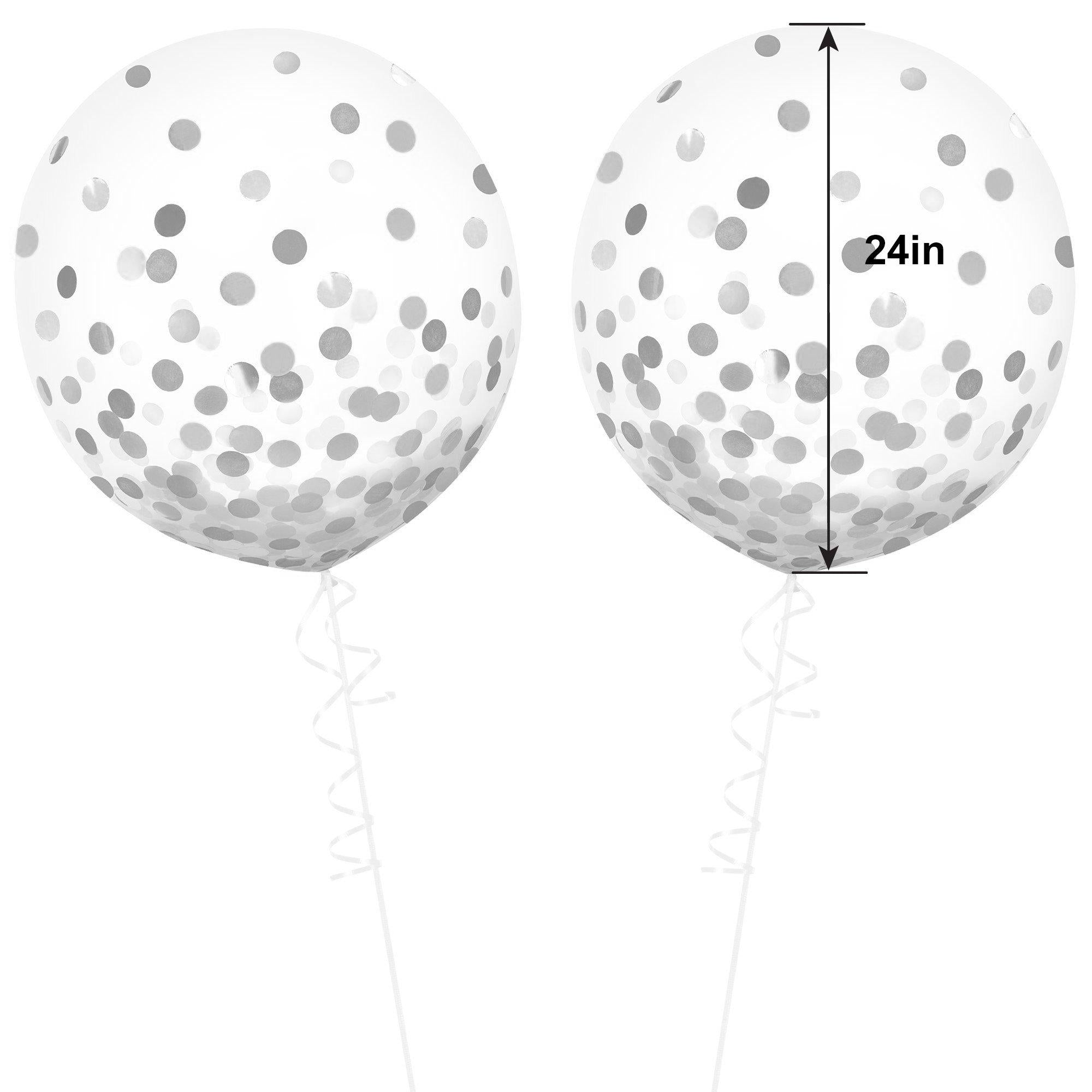Metallic Confetti Balloons - 24in. 2ct. Assorted Colors - Image 22