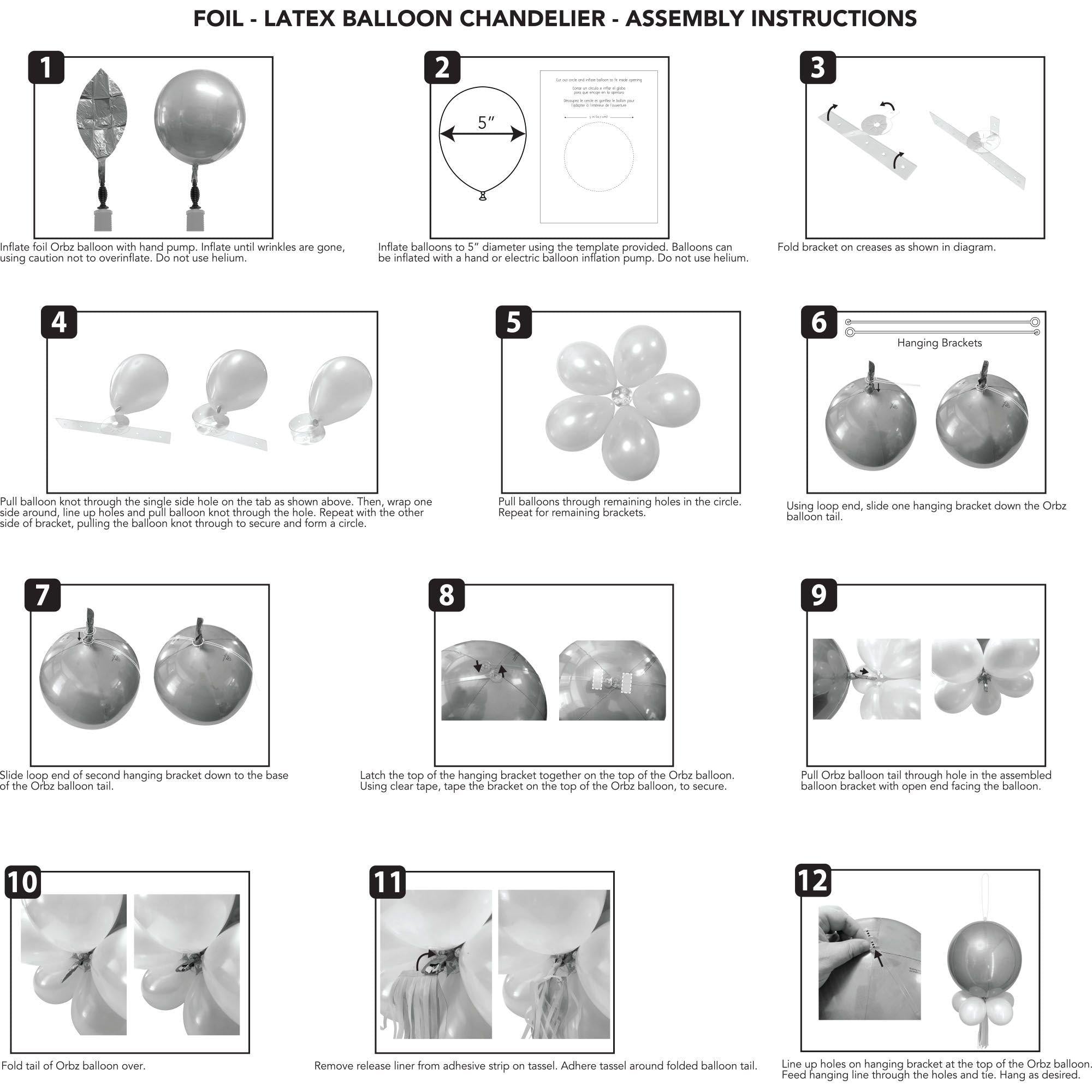 Air-Filled Orbz Foil & Latex Balloon Chandelier Kit. Assorted Colors - Image 4