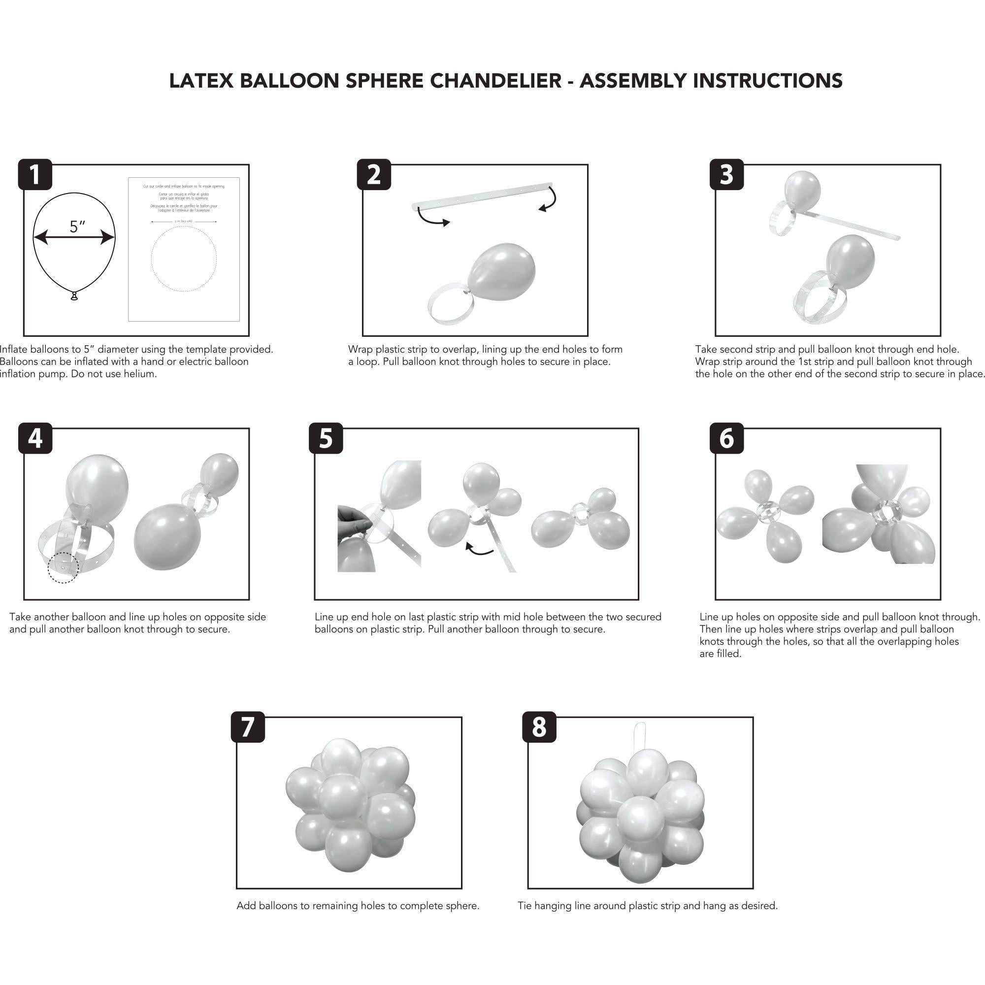 Air-Filled Latex Balloon Chandelier Sphere Kit. Assorted Colors - Image 25