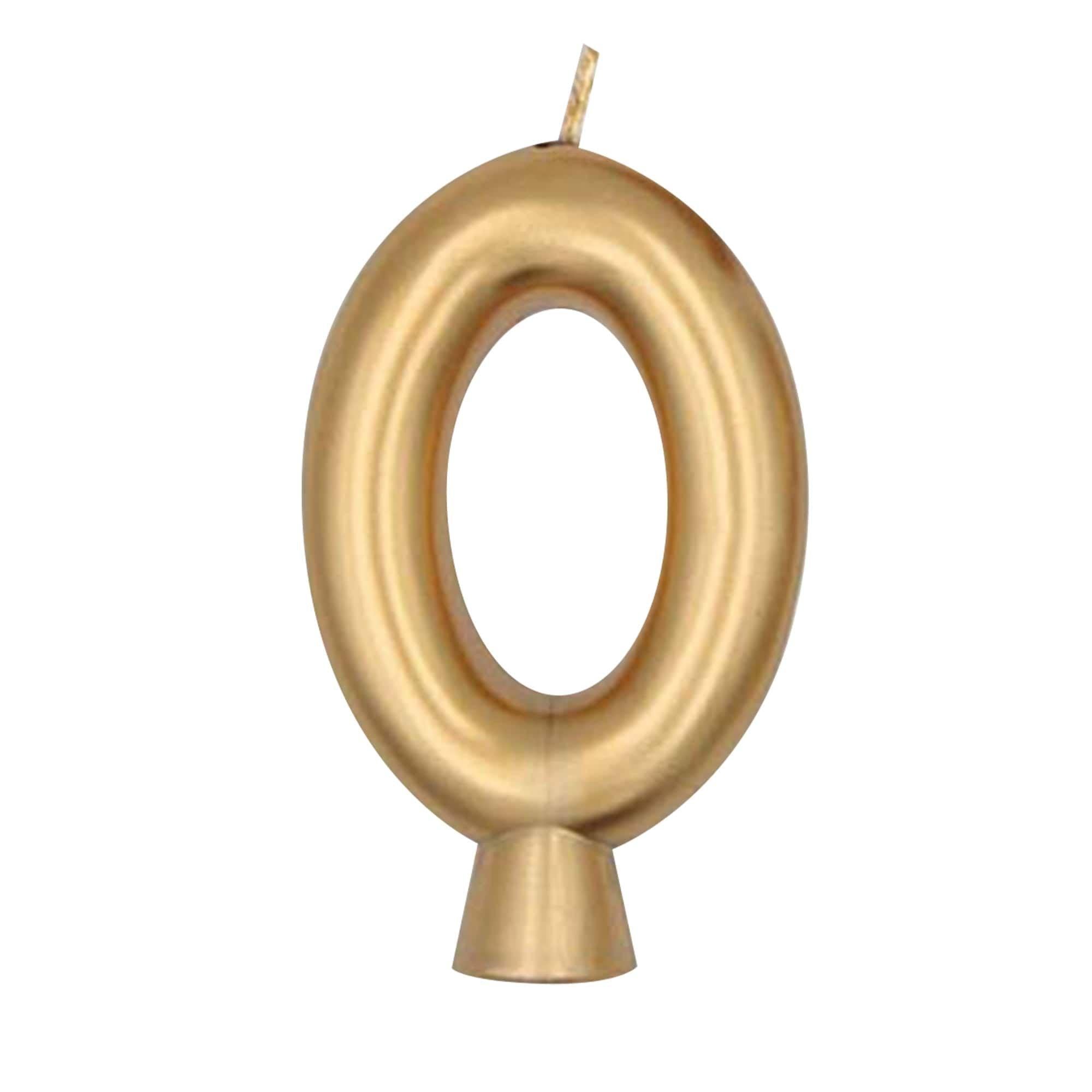 Birthday Number (0-9) Candle Gold Metallic. Assorted Colors - Image 2