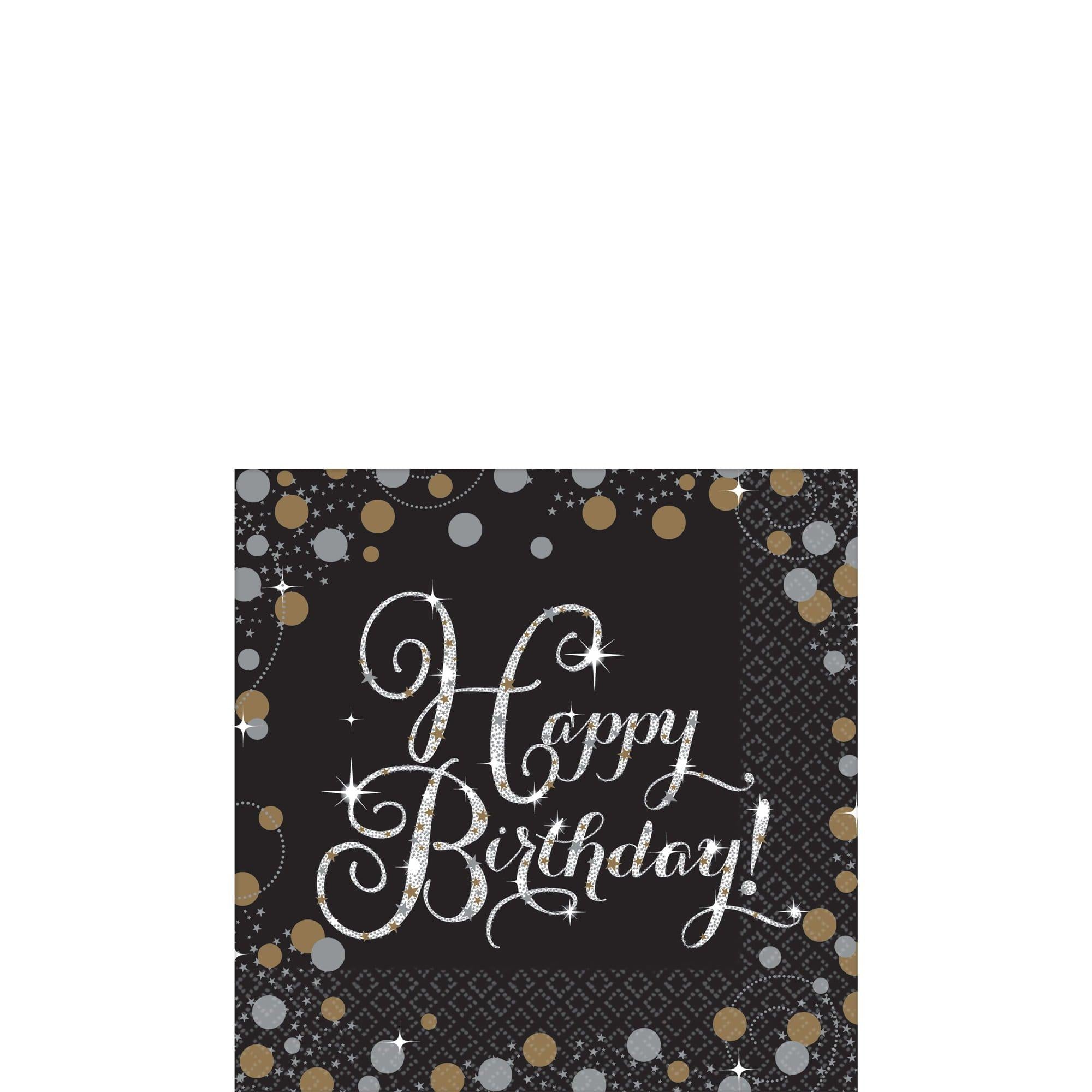 Happy Birthday Napkins 16ct - Sparkling Celebration. Assorted Options - Image 3
