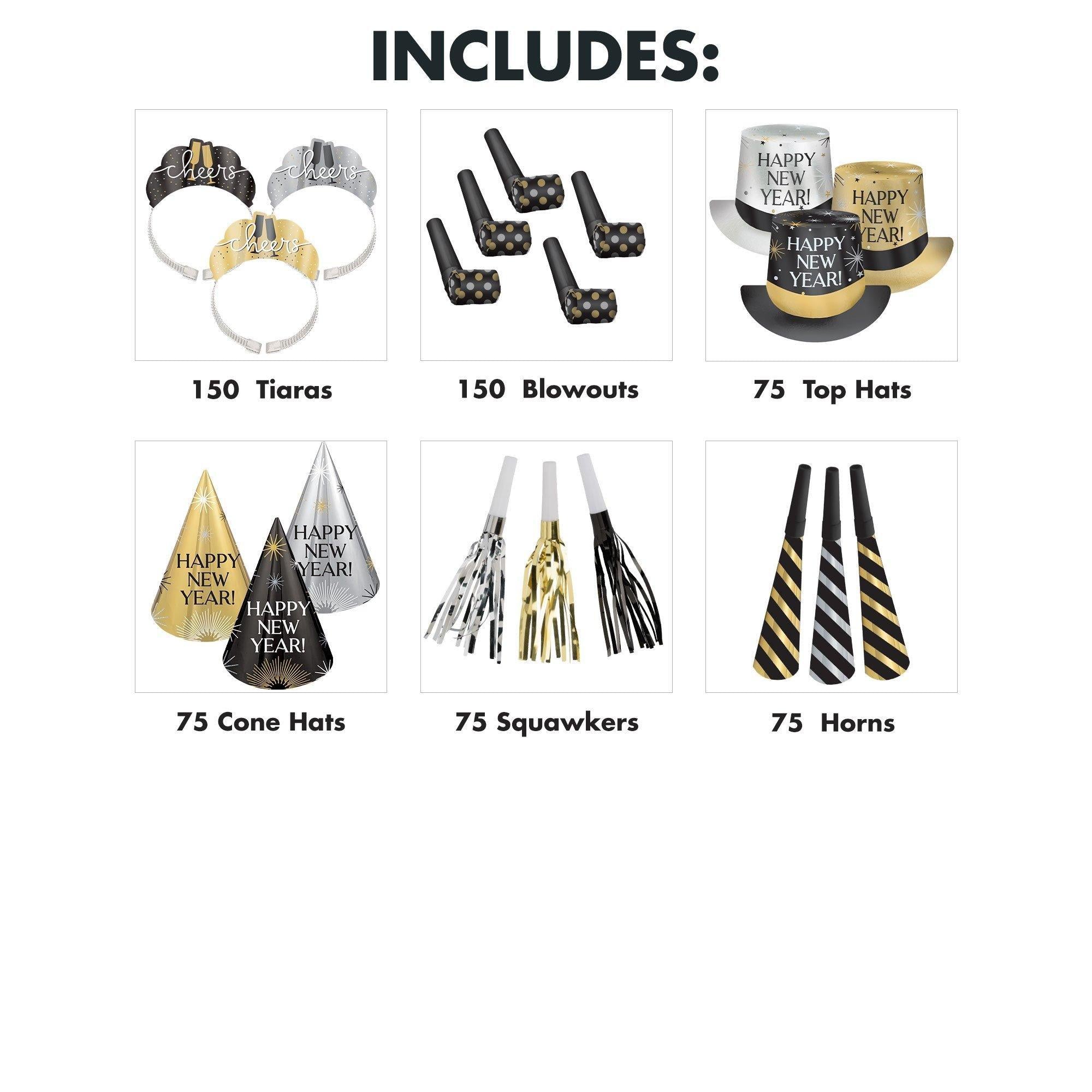 Black. Silver. Gold New Year's Eve Party Kit. Multiple Counts - Image 18