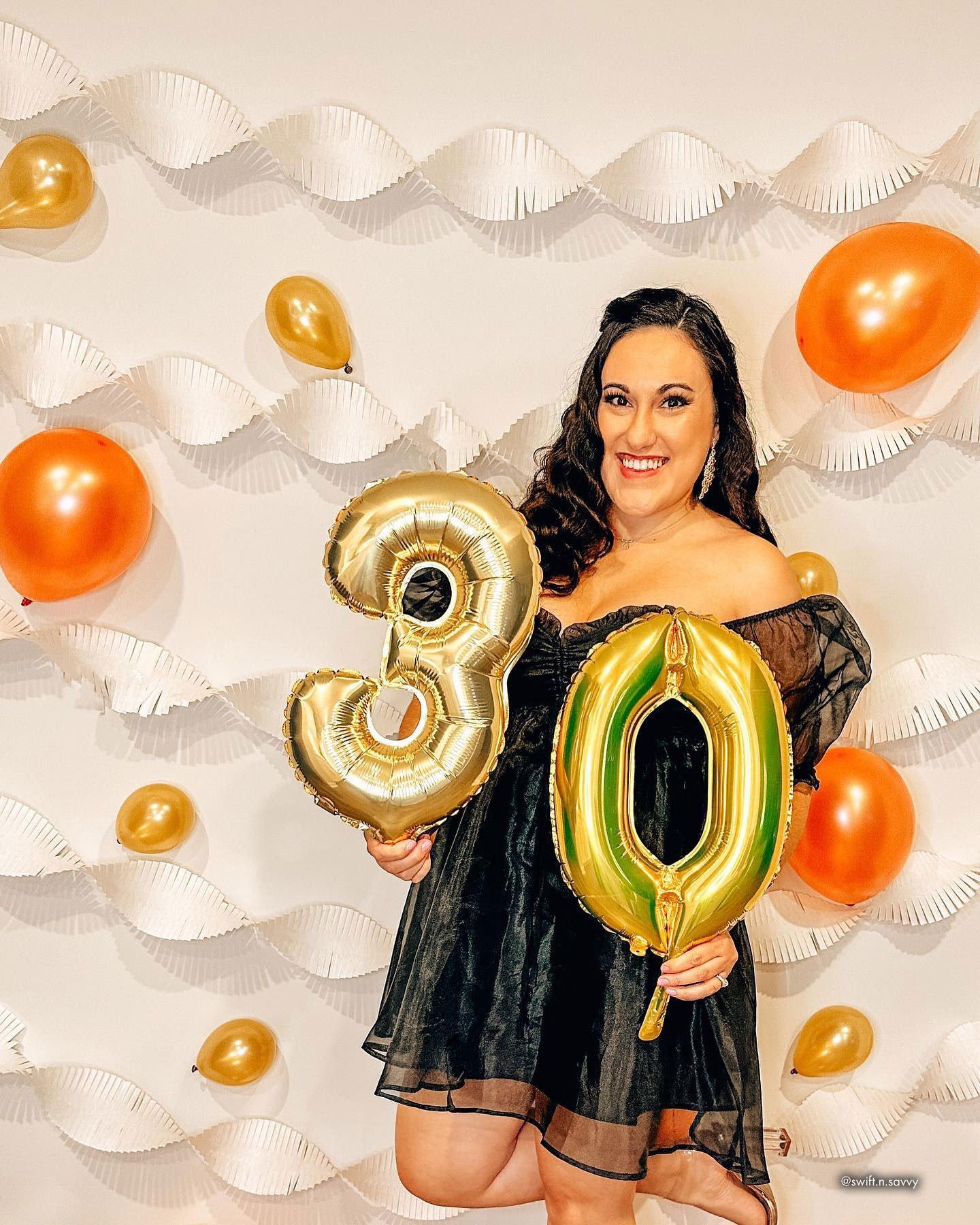 13in Air-Filled White Gold Number (0-9) Balloon - Image 12